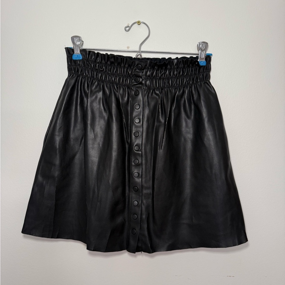 Zara Black Faux Leather Mini Skirt
